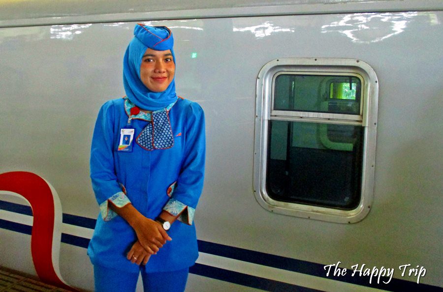 Stewardess at the train