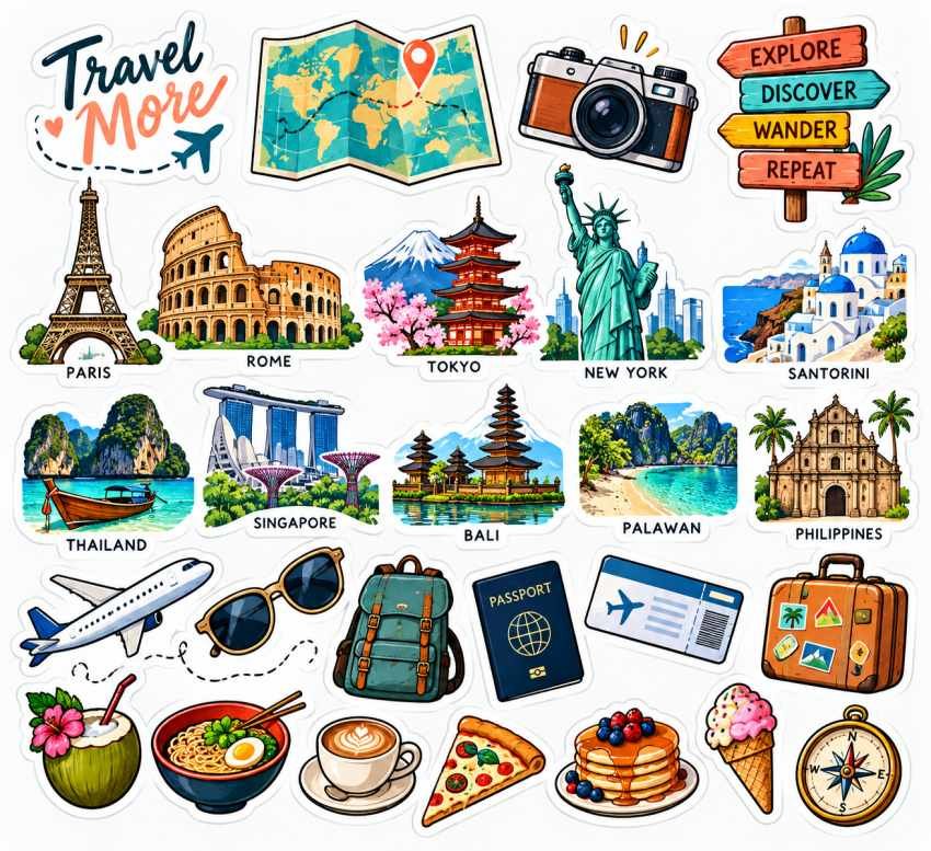 Travel Stickers: Create Custom Sticker Sheets