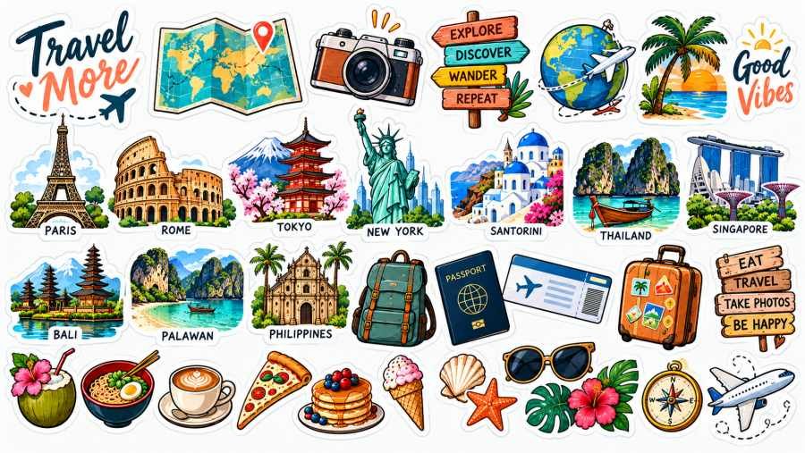 Travel Stickers: Create Custom Sticker Sheets